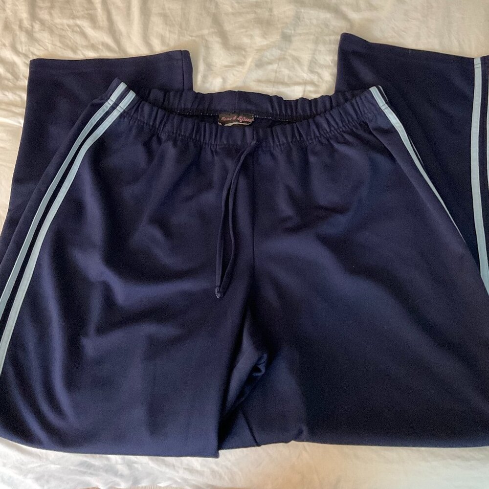 Fame 4 Fifteen Navy Track Pants Athletic Joggers